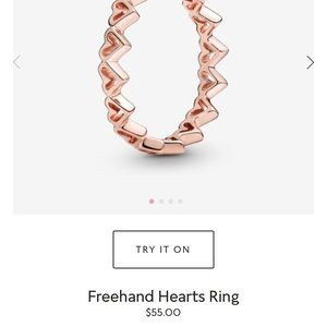 Pandora freehand heart ring